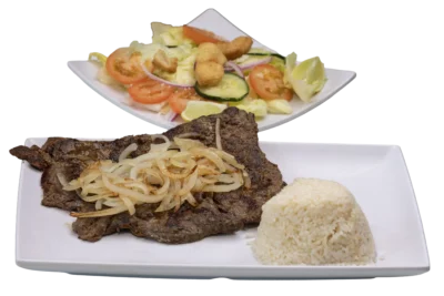 Bistec encebollado